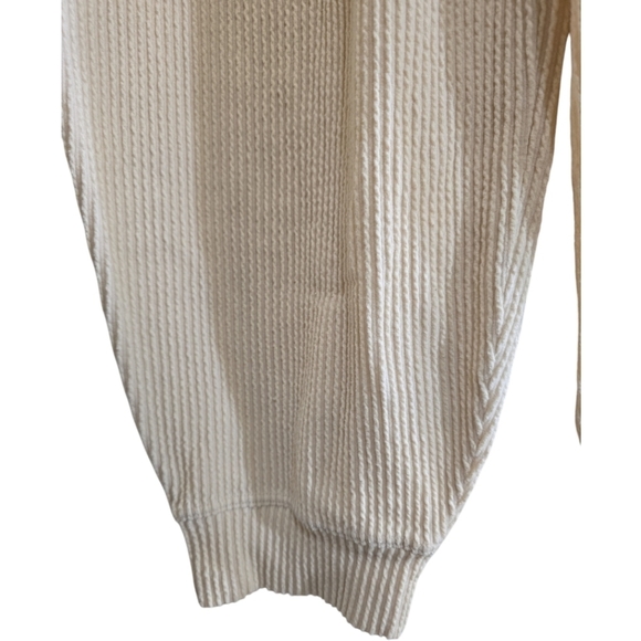 Free People Beach Cream Waffle Joggers with Faux Button Fly XS Pockets - Picture 4 of 5